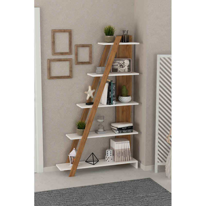 Ebern Designs Gracelee 65'' H x 39'' W Ladder Bookcase & Reviews Wayfair